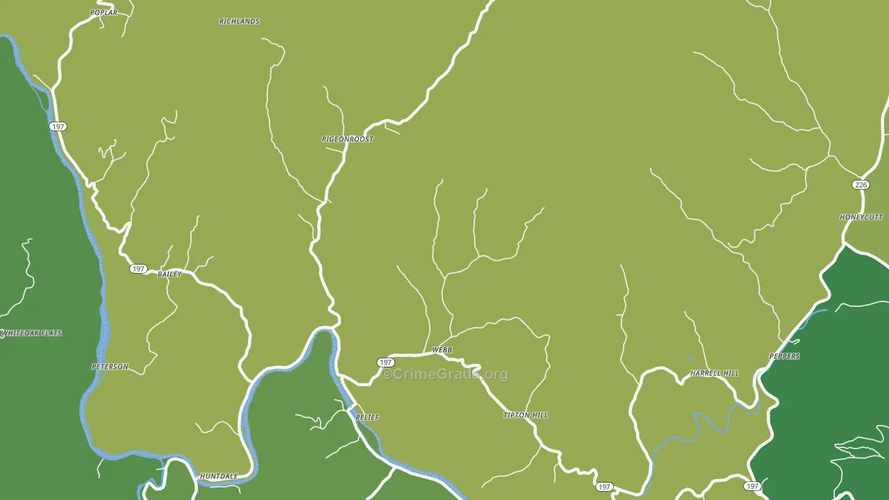 Relief, NC Map of Vehicle Theft Rates