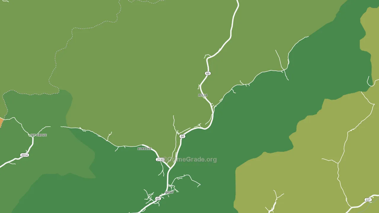 Rella, KY Map of Vehicle Theft Rates