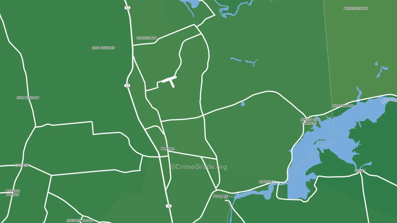 Remsen, NY Map of Vehicle Theft Rates