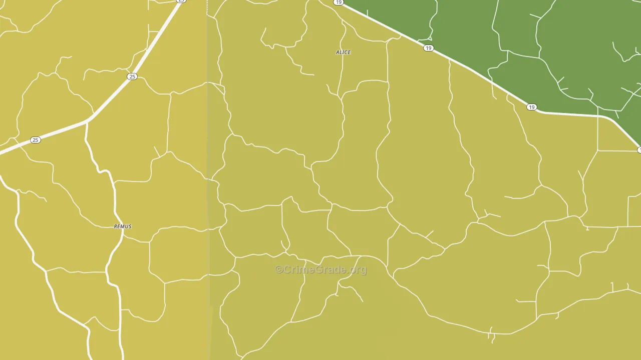 Remus, MS Map of Vehicle Theft Rates