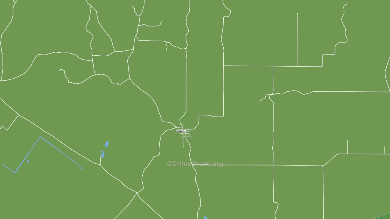 Renault, IL Map of Vehicle Theft Rates