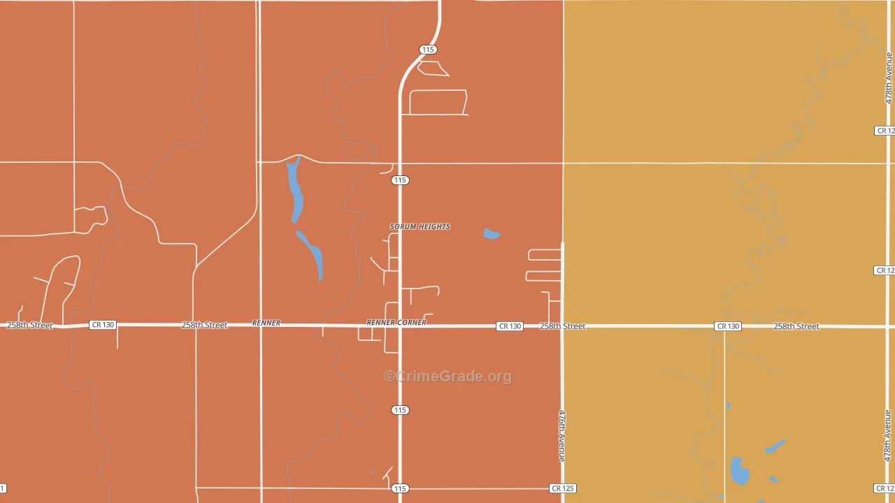 Renner Corner, SD Map of Vehicle Theft Rates