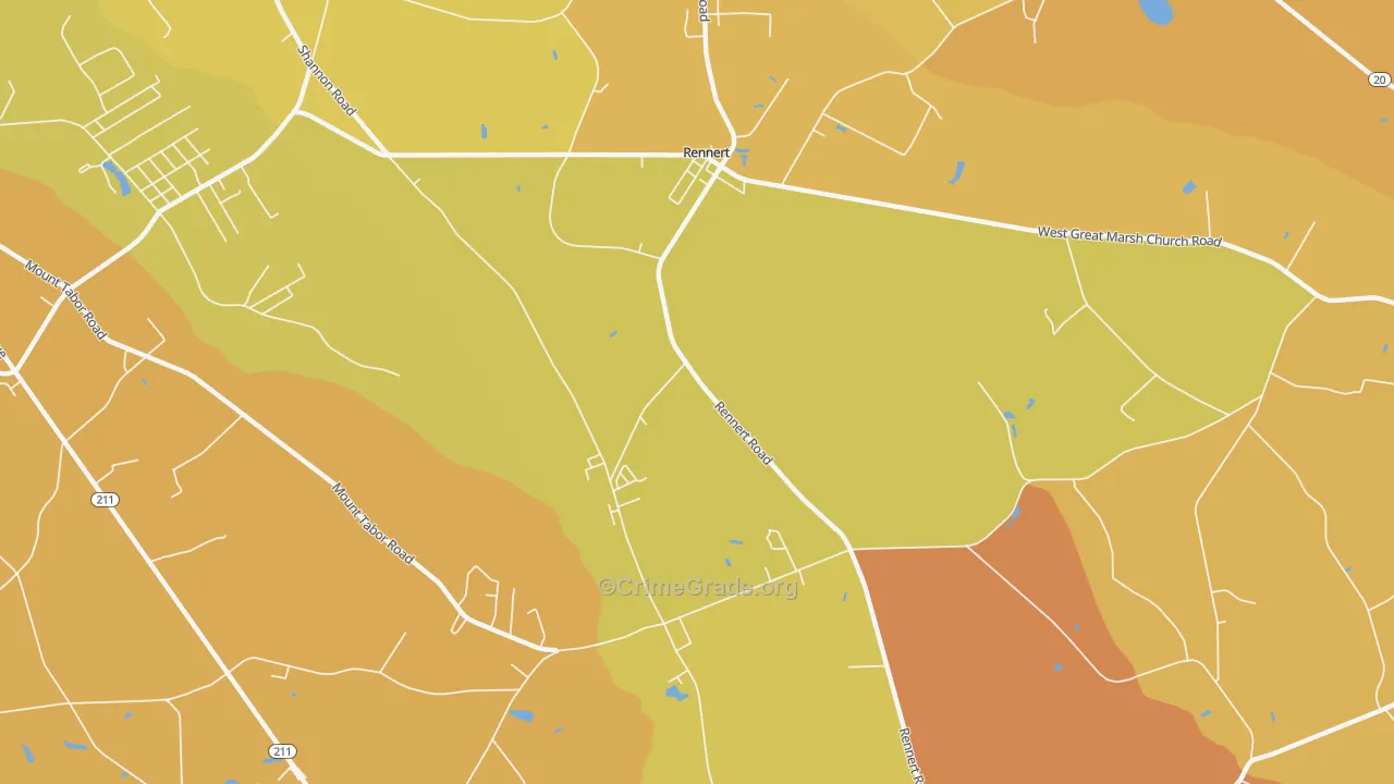 Rennert, NC Map of Vehicle Theft Rates