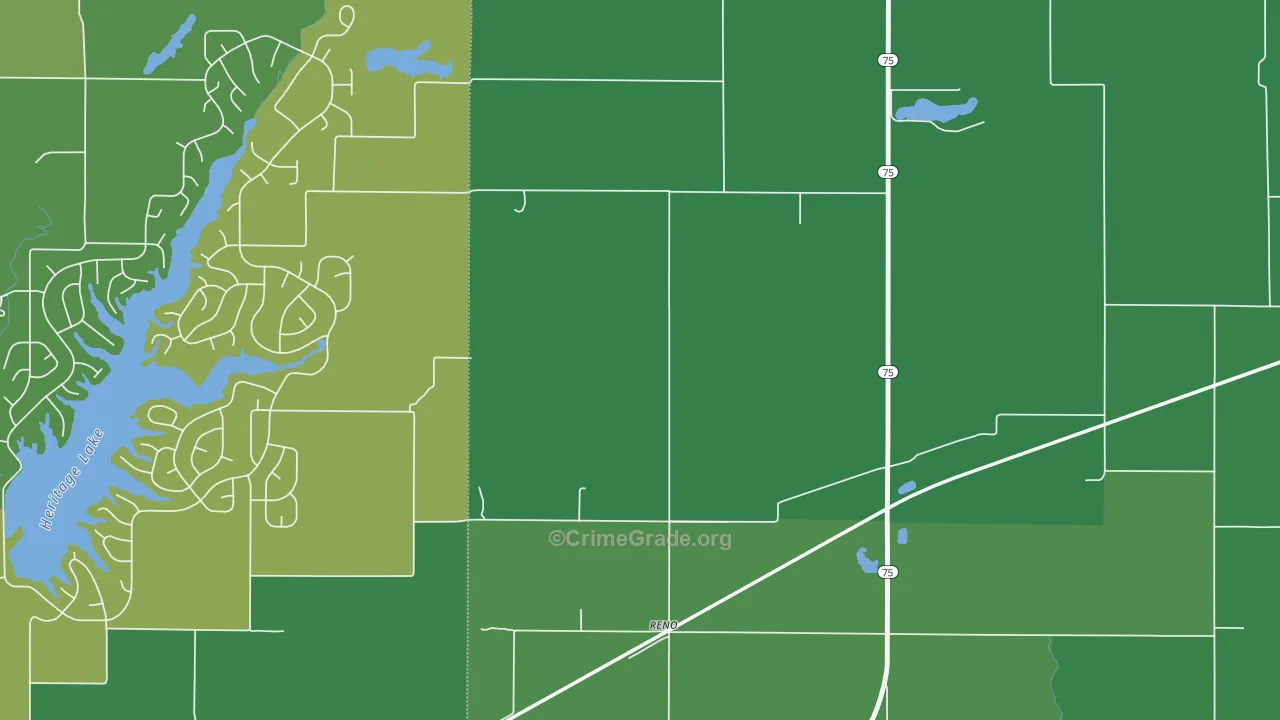 Reno, IN Map of Vehicle Theft Rates