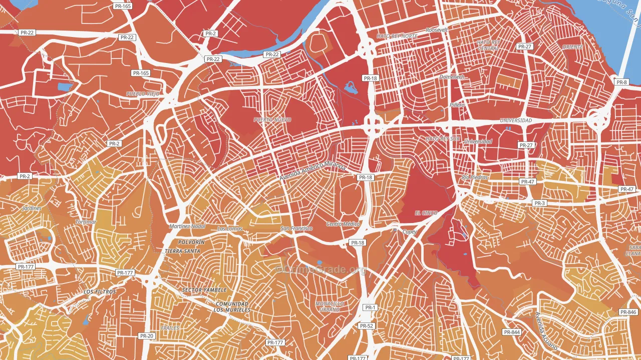 Reparto Metropolitano, San Juan, PR Map of Vehicle Theft Rates