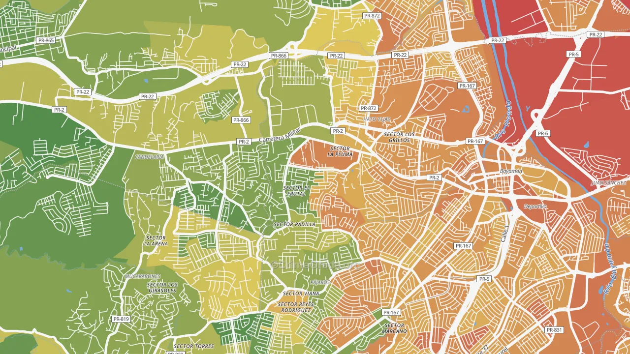 Reparto Valencia, Bayamon, PR Map of Vehicle Theft Rates