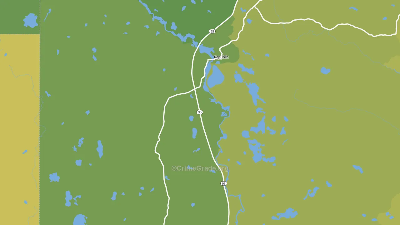 Republic, MI Map of Vehicle Theft Rates