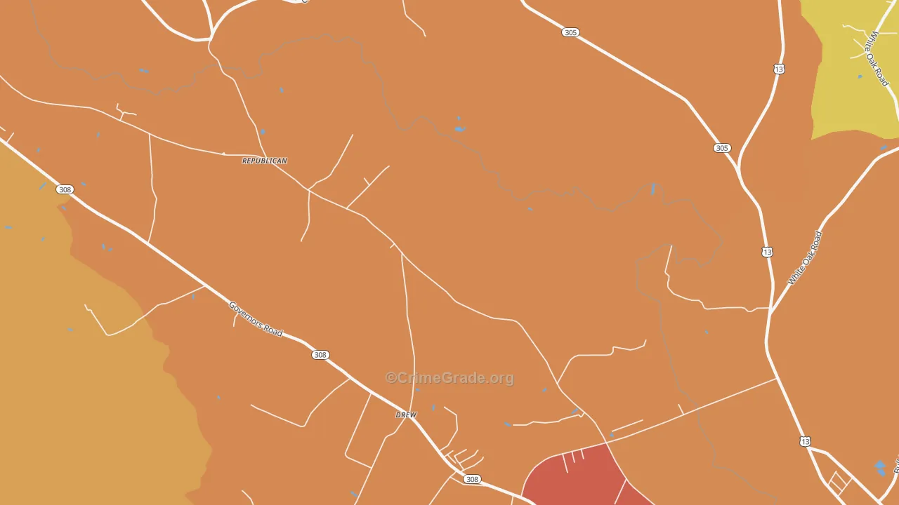 Republican, NC Map of Vehicle Theft Rates
