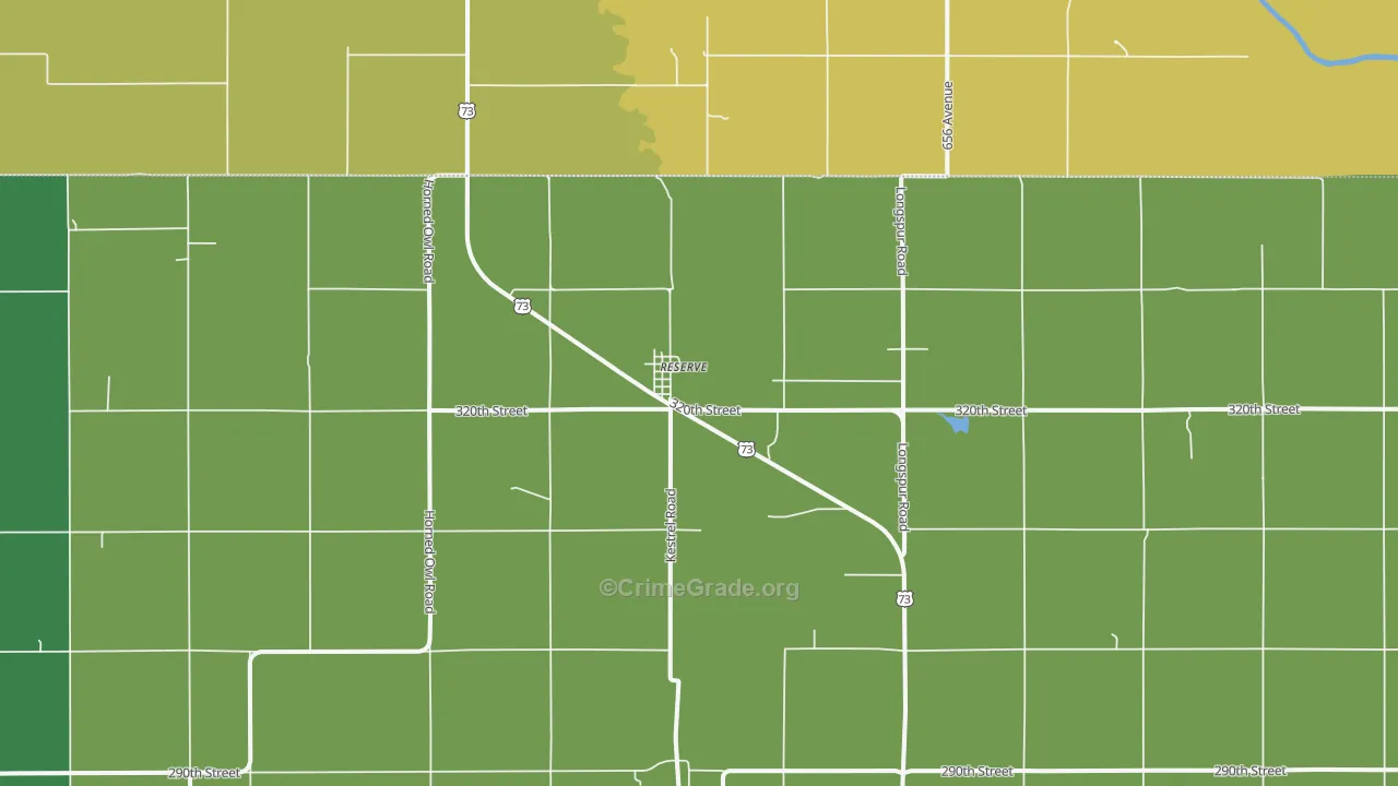 Reserve, KS Map of Vehicle Theft Rates