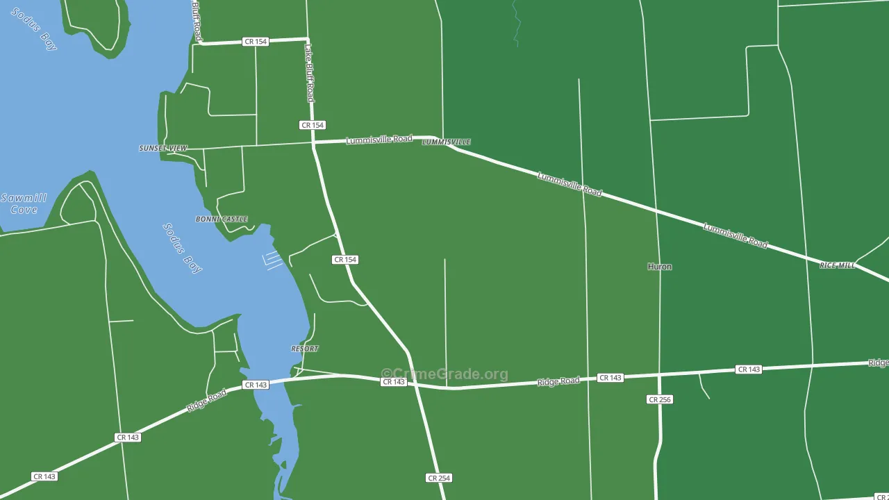 Resort, NY Map of Vehicle Theft Rates