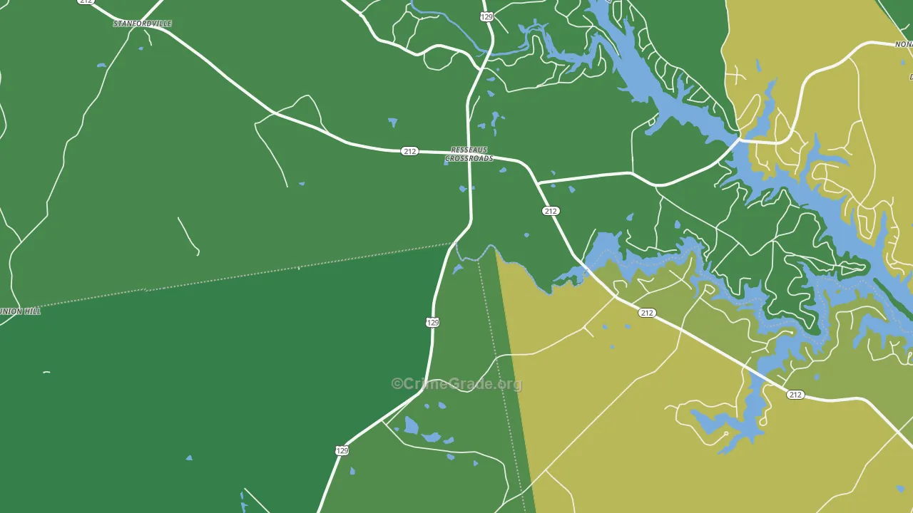 Resseaus Crossroads, GA Map of Vehicle Theft Rates