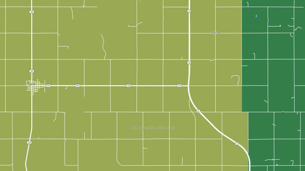 Retrop, OK Map of Vehicle Theft Rates