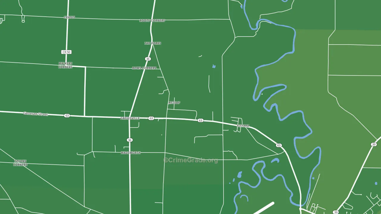 Retsof, NY Map of Vehicle Theft Rates