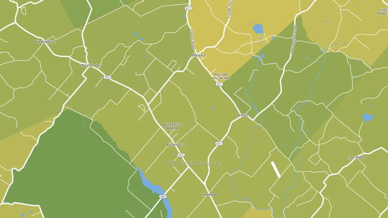 Revere, PA Map of Vehicle Theft Rates