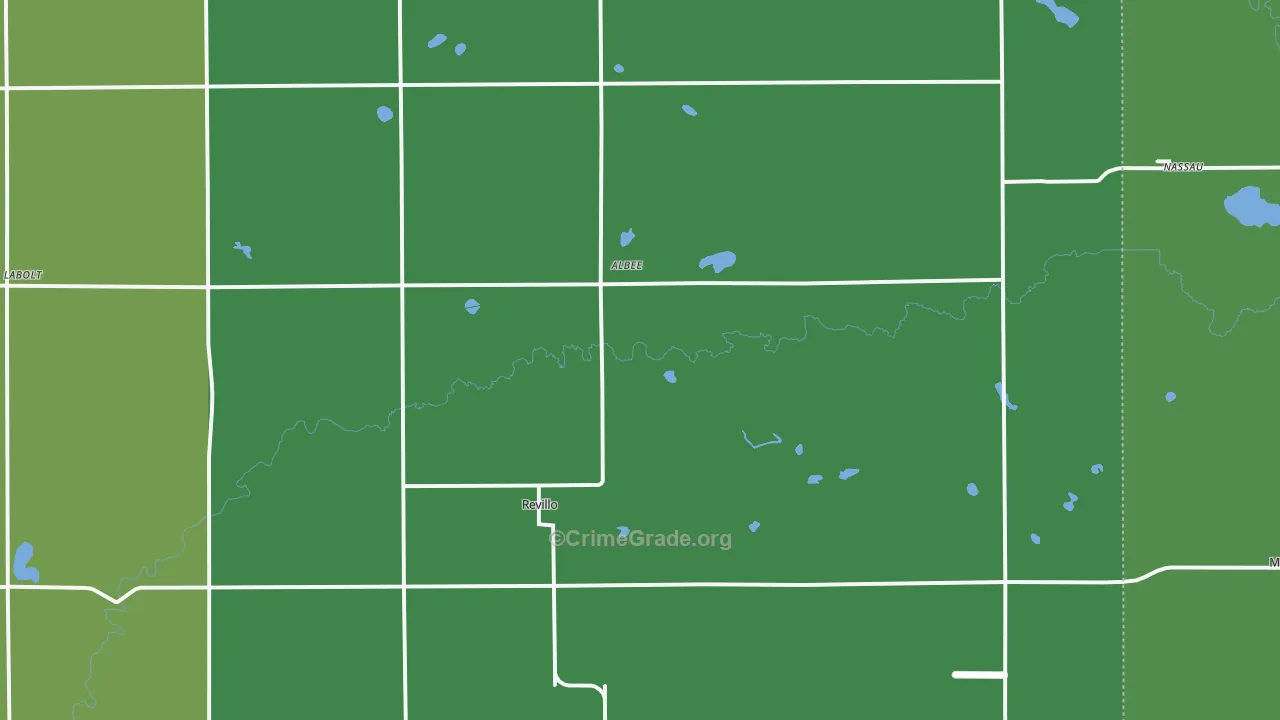 Revillo, SD Map of Vehicle Theft Rates