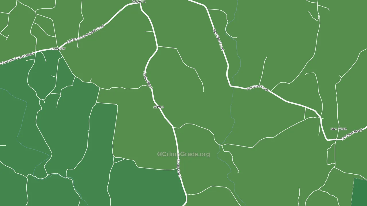 Revilo, TN Map of Vehicle Theft Rates