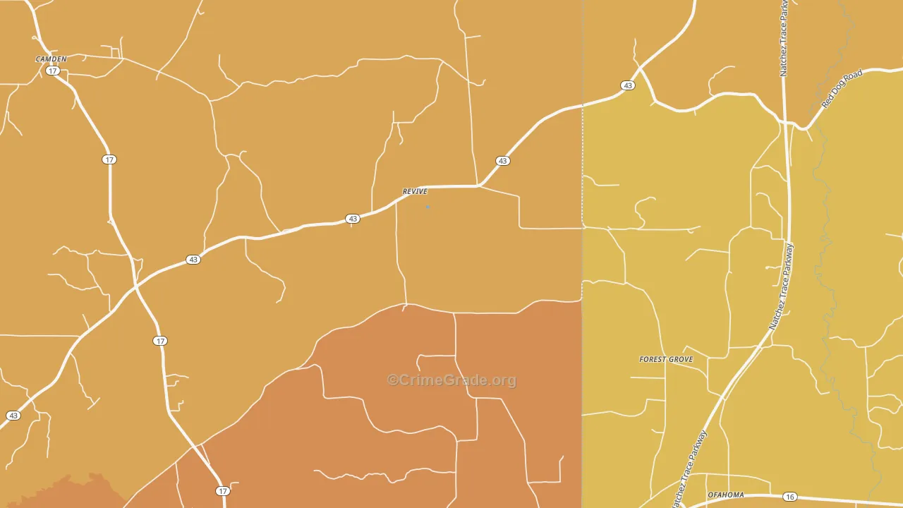 Revive, MS Map of Vehicle Theft Rates