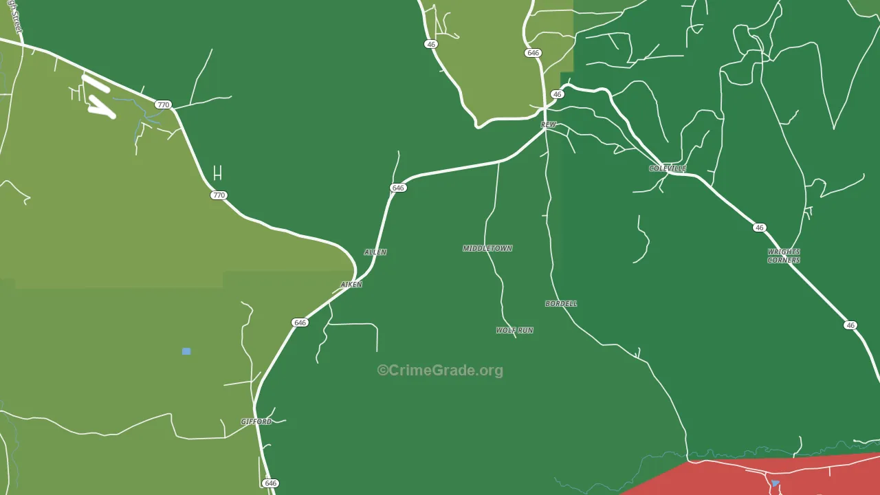 Rew, PA Map of Vehicle Theft Rates