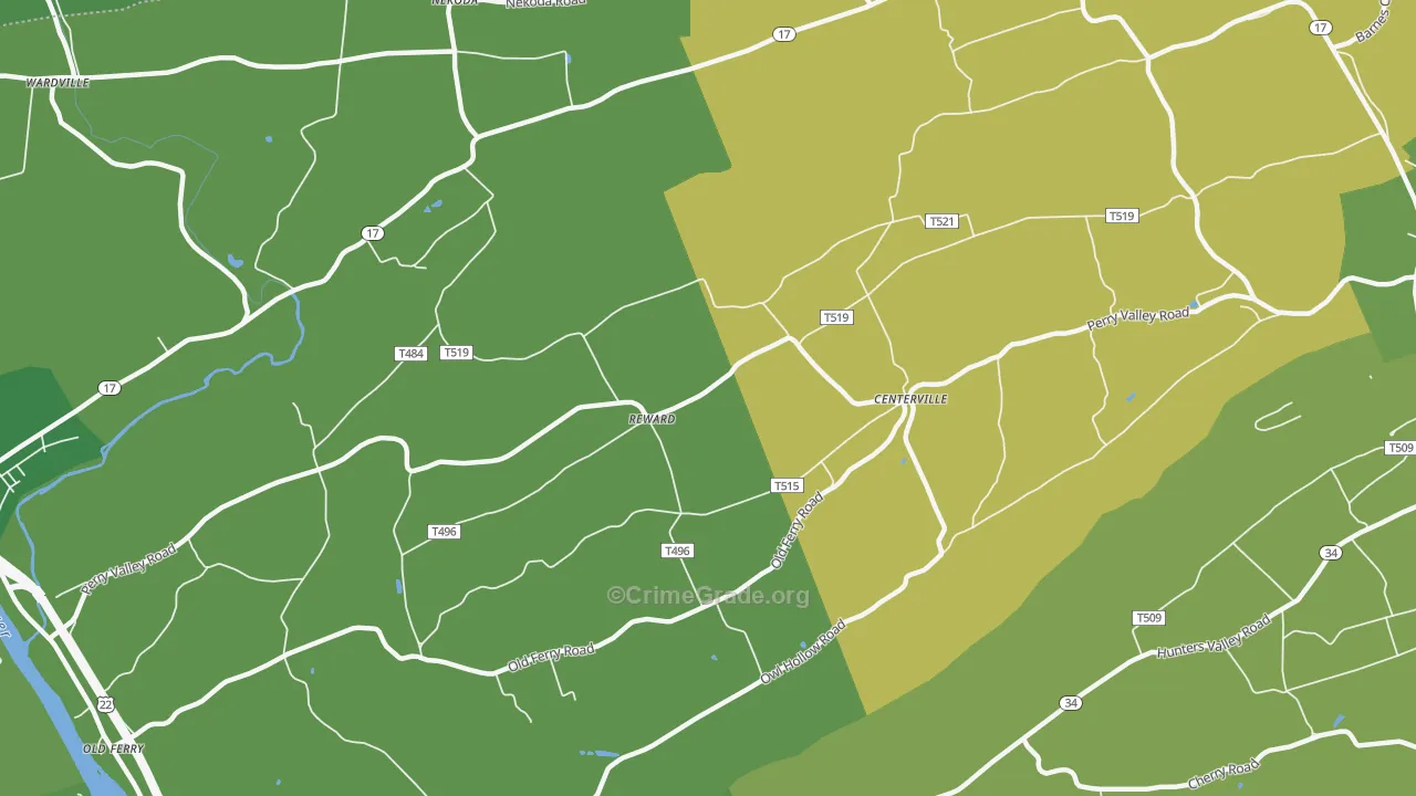 Reward, PA Map of Vehicle Theft Rates