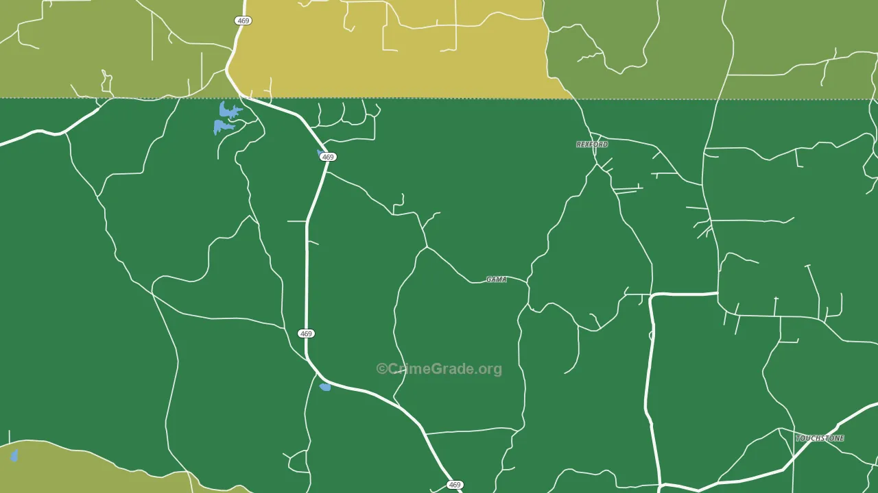 Rexford, MS Map of Vehicle Theft Rates