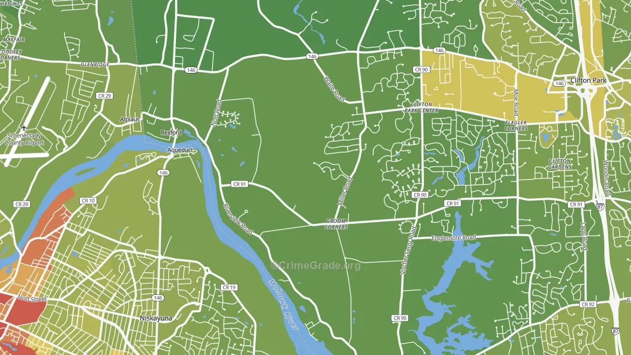 Rexford, NY Map of Vehicle Theft Rates