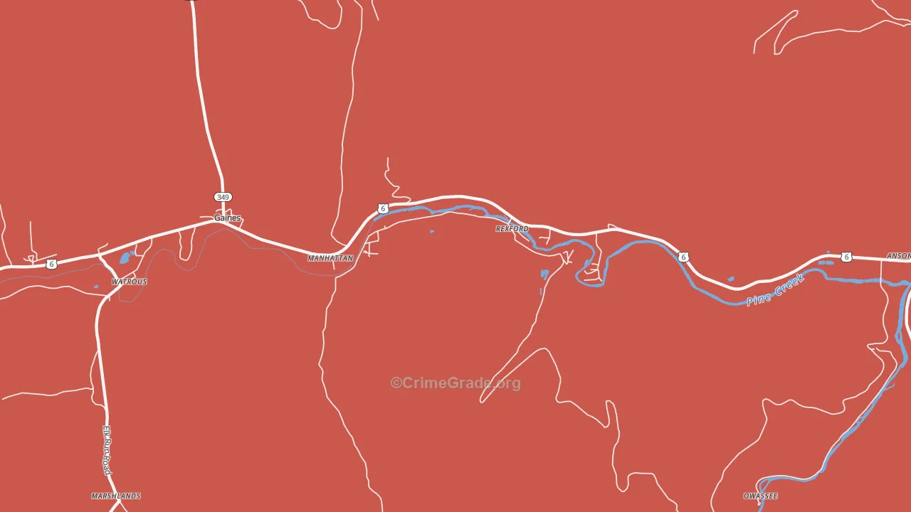 Rexford, PA Map of Vehicle Theft Rates