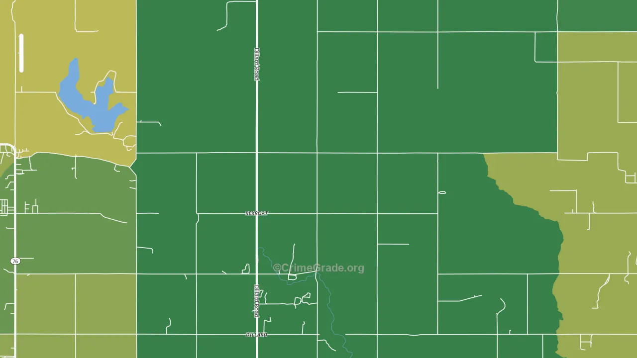 Rexroat, OK Map of Vehicle Theft Rates