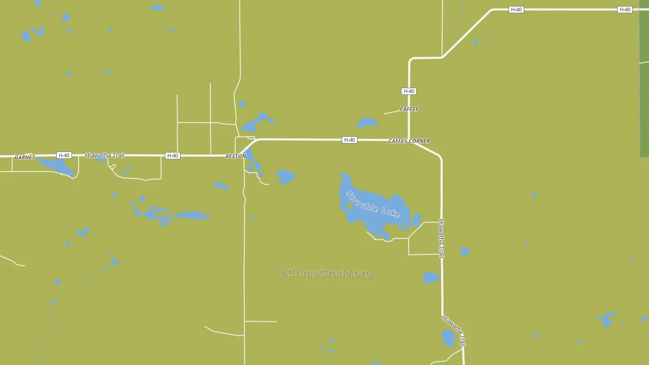 Rexton, MI Map of Vehicle Theft Rates