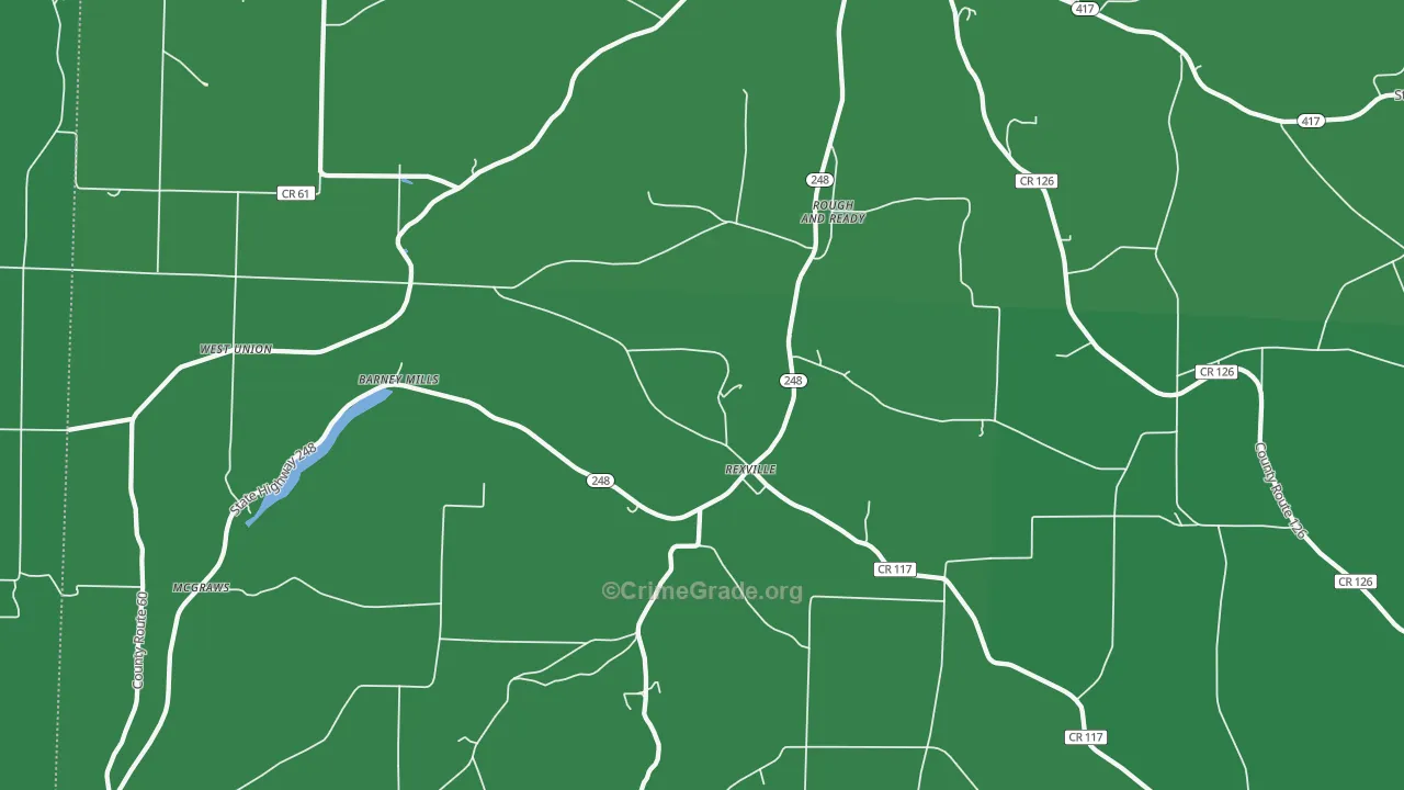Rexville, NY Map of Vehicle Theft Rates