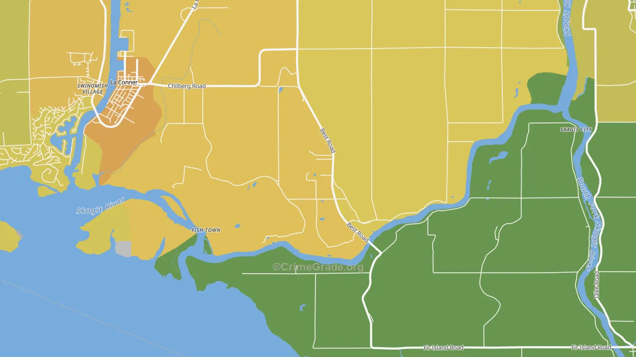 Rexville, WA Map of Vehicle Theft Rates
