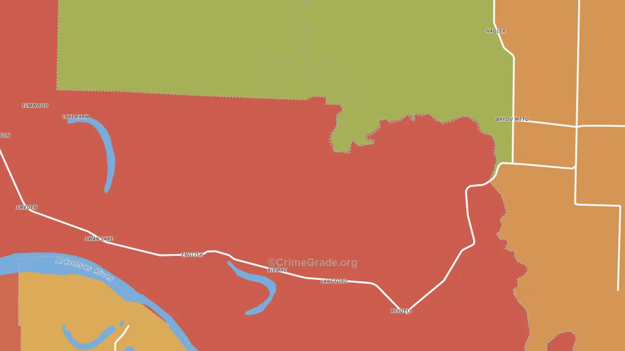 Reydell, AR Map of Vehicle Theft Rates