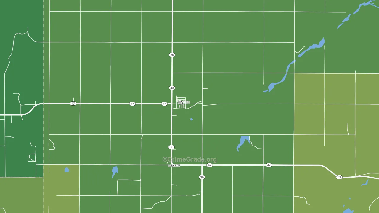 Reydon, OK Map of Vehicle Theft Rates