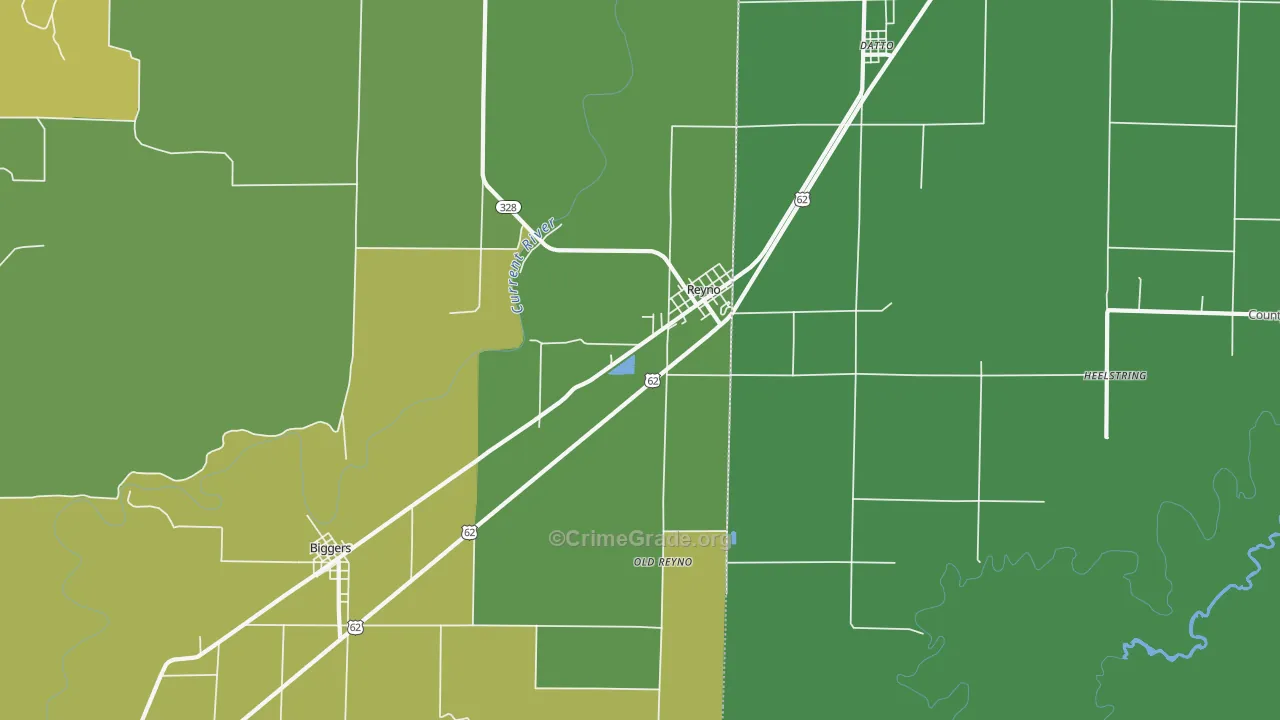 Reyno, AR Map of Vehicle Theft Rates