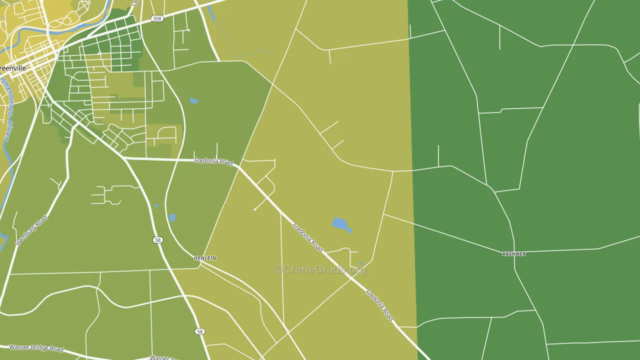 Reynolds Heights, PA Map of Vehicle Theft Rates