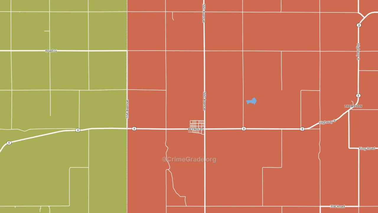 Reynolds, NE Map of Vehicle Theft Rates