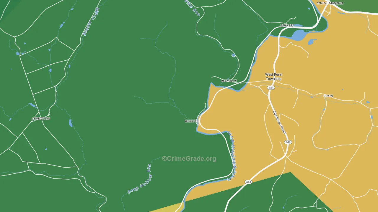 Reynolds, PA Map of Vehicle Theft Rates
