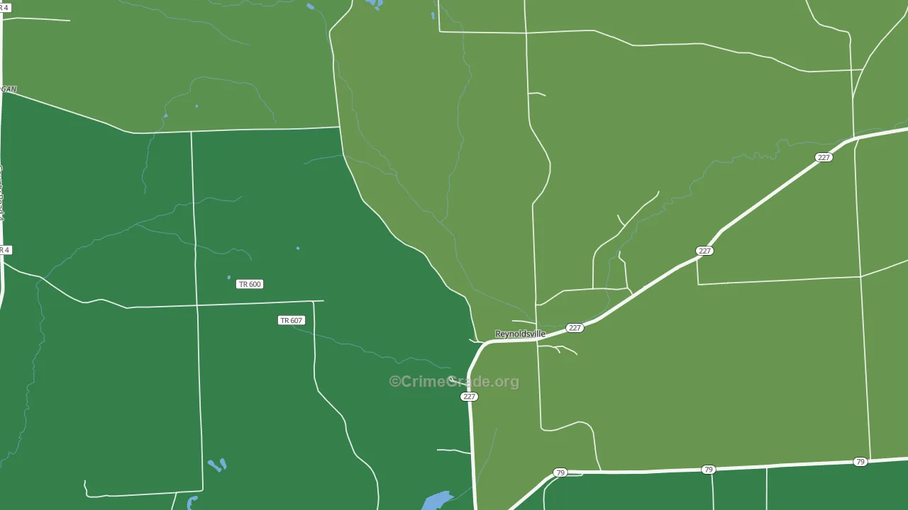 Reynoldsville, NY Map of Vehicle Theft Rates