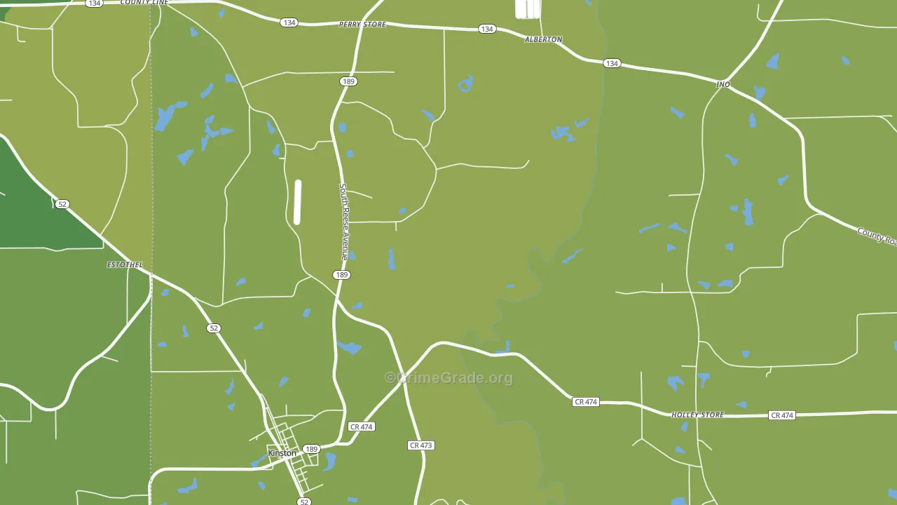 Rhoades, AL Map of Vehicle Theft Rates