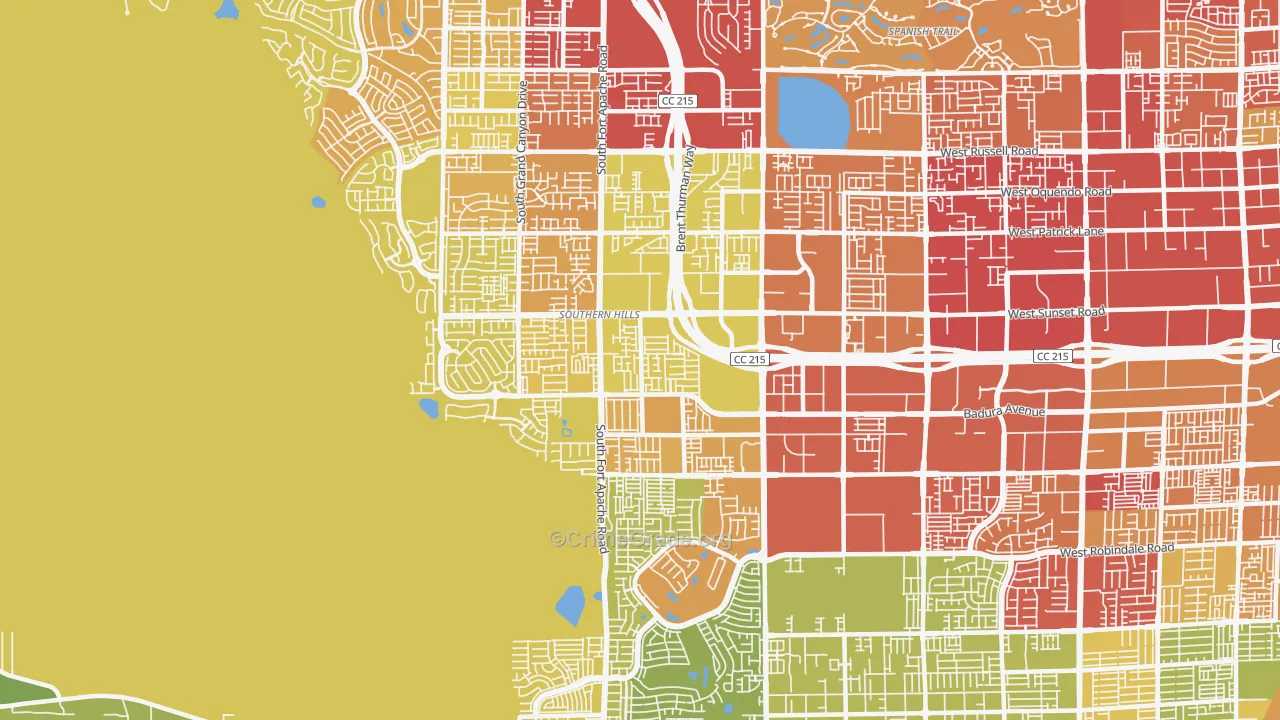 Rhodes Ranch, Spring Valley, NV Map of Vehicle Theft Rates