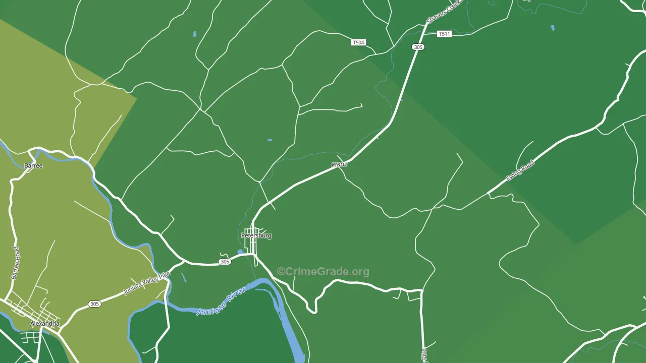 Ribot, PA Map of Vehicle Theft Rates