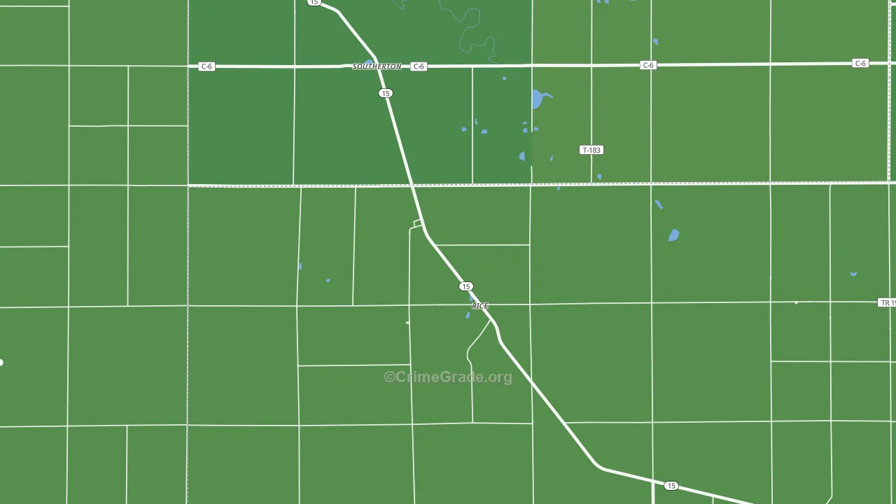 Rice, OH Map of Vehicle Theft Rates