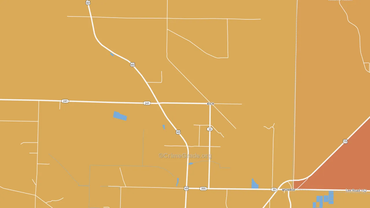 Rich, AR Map of Vehicle Theft Rates