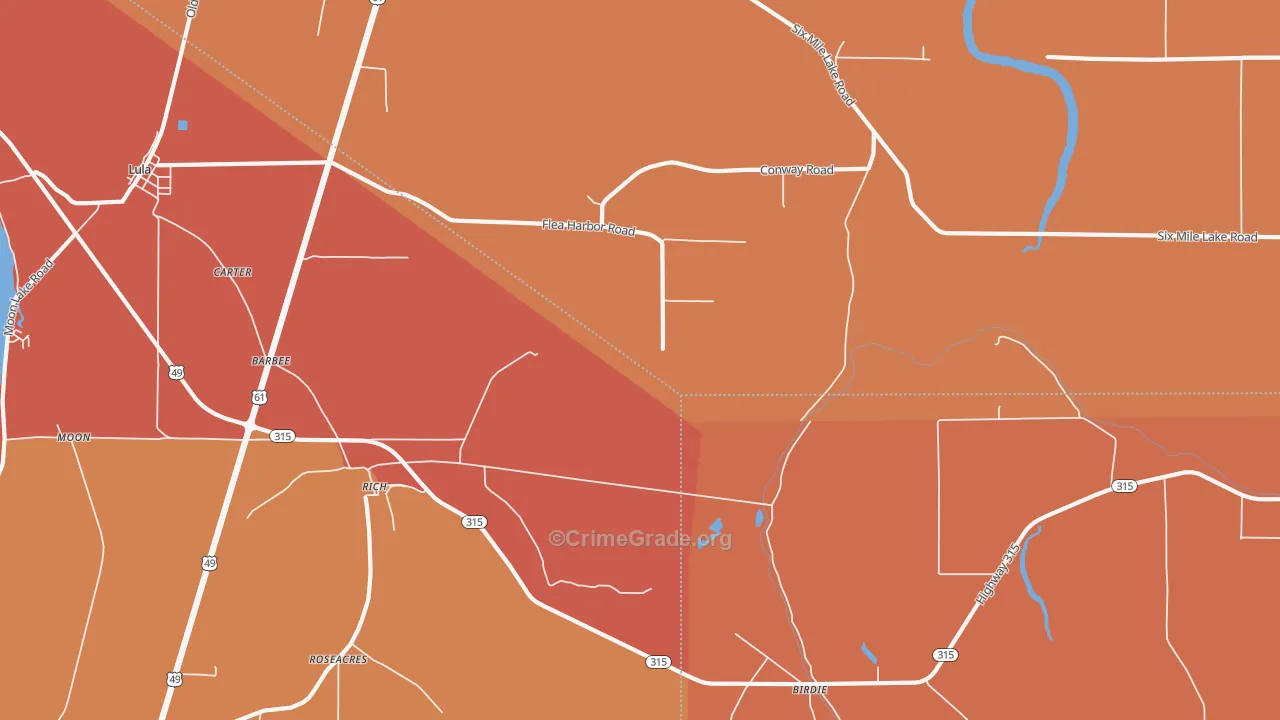 Rich, MS Map of Vehicle Theft Rates