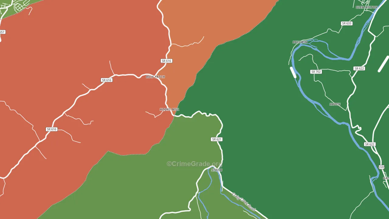 Rich Patch, VA Map of Vehicle Theft Rates