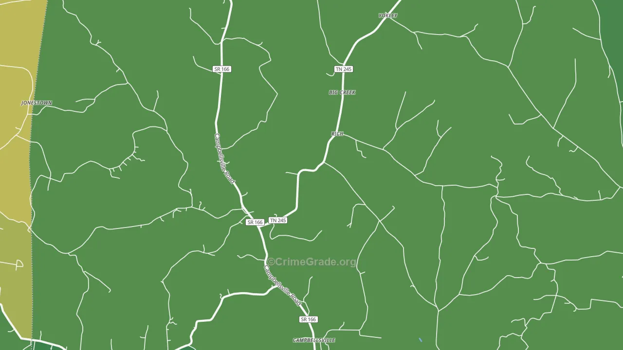 Rich, TN Map of Vehicle Theft Rates
