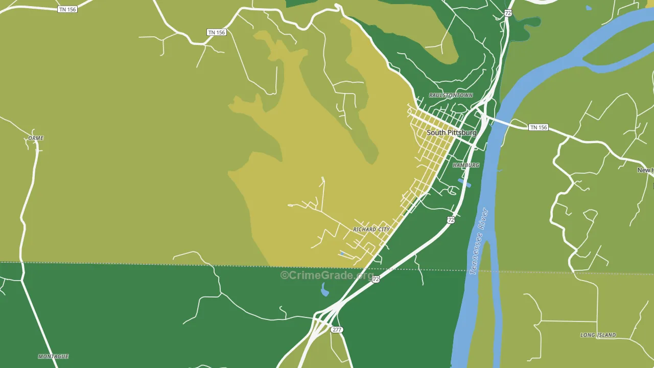Richard City, TN Map of Vehicle Theft Rates