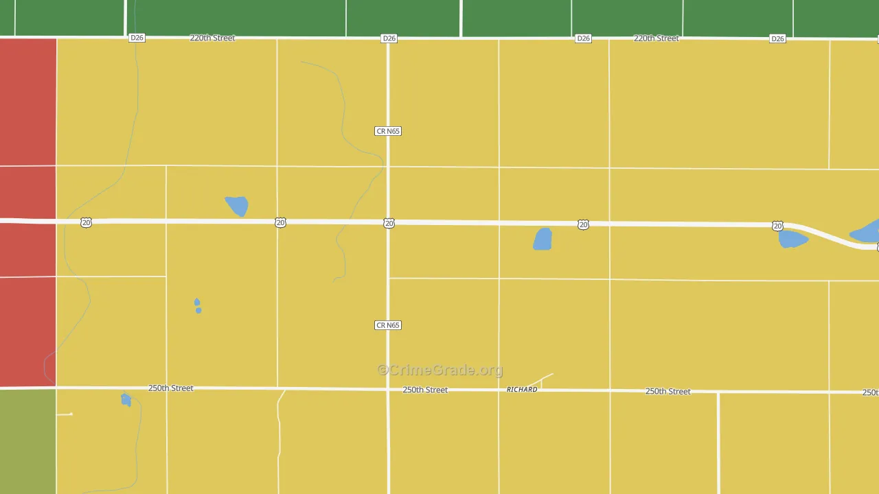 Richard, IA Map of Vehicle Theft Rates