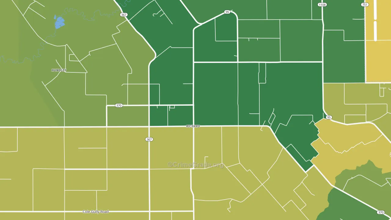 Richard, LA Map of Vehicle Theft Rates