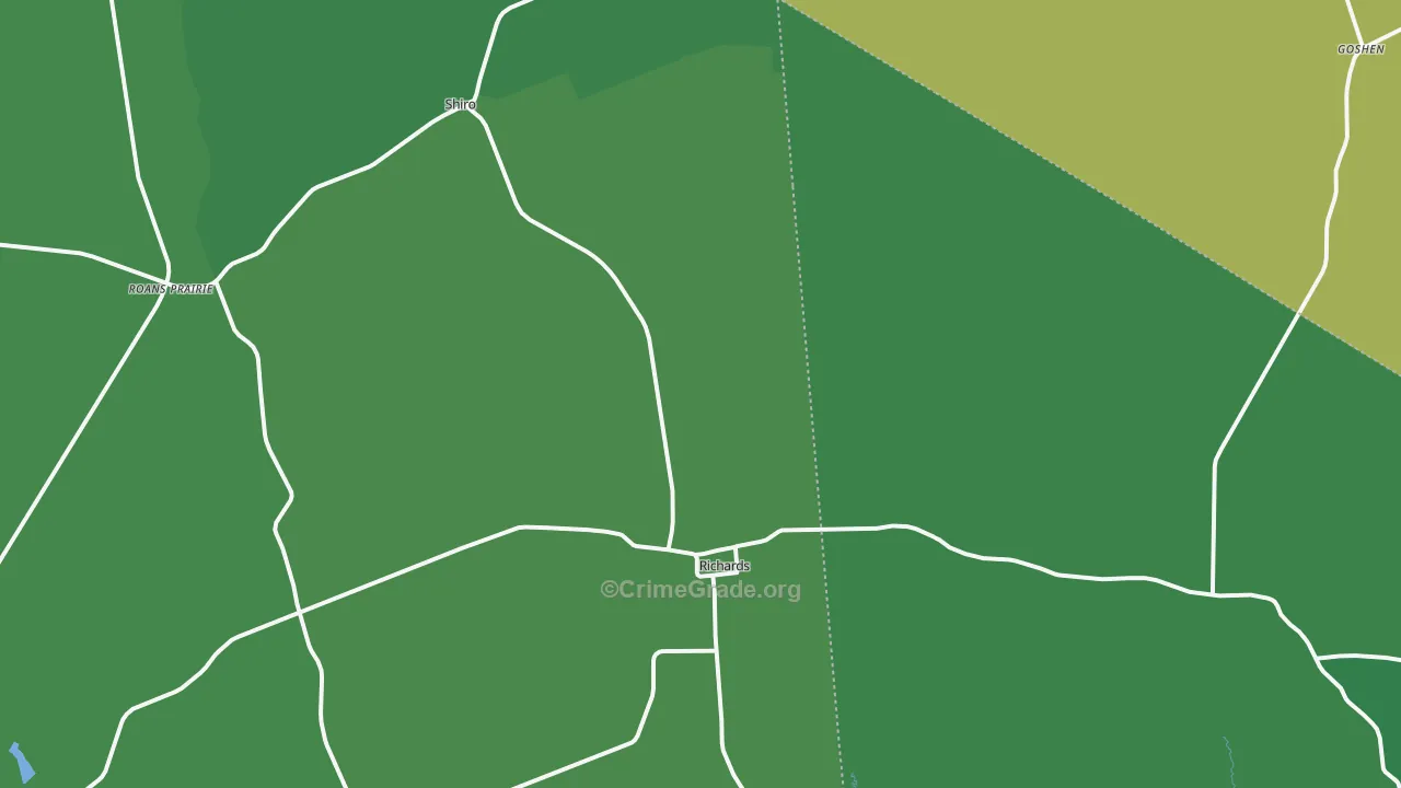Richards, TX Map of Vehicle Theft Rates
