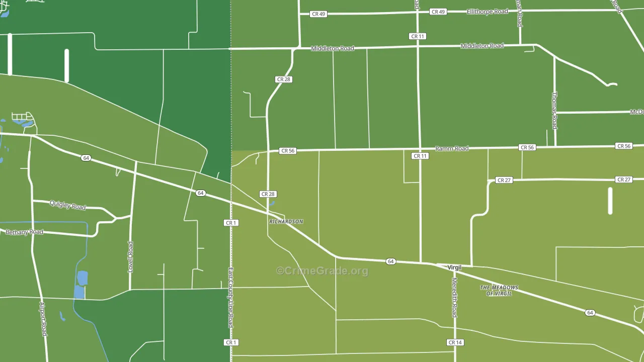 Richardson, IL Map of Vehicle Theft Rates